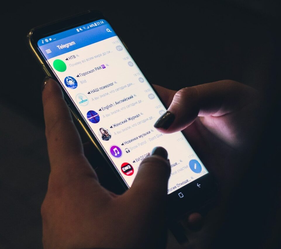 person using smartphone